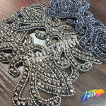 Beaded Rhinestone Motif Applique, RA-019