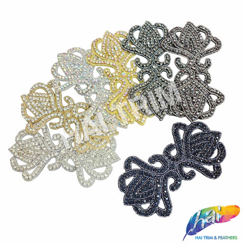 Beaded Rhinestone Motif Applique, RA-019
