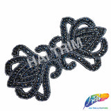 Beaded Rhinestone Motif Applique, RA-019