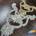 V-Shape Beaded Rhinestone Motif Applique, RA-021