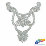 V-Shape Beaded Rhinestone Motif Applique, RA-021