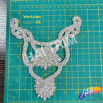 V-Shape Beaded Rhinestone Motif Applique, RA-021