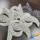 Ribbon Bow Beaded Rhinestone Applique, RA-033