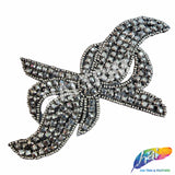 Ribbon Bow Beaded Rhinestone Applique, RA-033