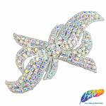 Ribbon Bow Beaded Rhinestone Applique, RA-033