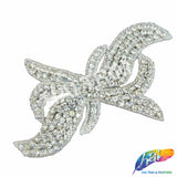 Ribbon Bow Beaded Rhinestone Applique, RA-033