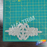 Beaded Rhinestone Motif Applique, RA-035