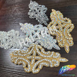 Beaded Rhinestone Motif Applique, RA-035