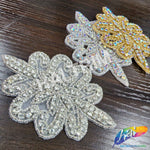 Beaded Rhinestone Motif Applique, RA-037