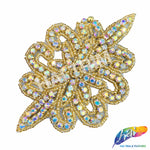 Beaded Rhinestone Motif Applique, RA-037