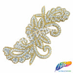 Beaded Rhinestone Motif Applique RA-038