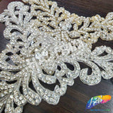 V-Shape Beaded Rhinestone Motif Applique, RA-063