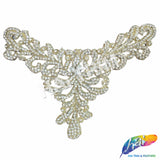 V-Shape Beaded Rhinestone Motif Applique, RA-063