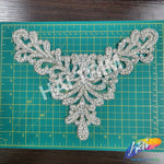 V-Shape Beaded Rhinestone Motif Applique, RA-063