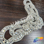 SALE! Beaded Rhinestone Applique, Wedding Formal Prom Crystal Patch, RA-064
