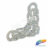 SALE! Beaded Rhinestone Applique, Wedding Formal Prom Crystal Patch, RA-064