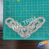 SALE! Beaded Rhinestone Applique, Wedding Formal Prom Crystal Patch, RA-064