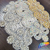 Beaded Rhinestone Motif Applique, RA-068