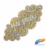 Beaded Rhinestone Motif Applique, RA-068