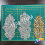 Beaded Rhinestone Motif Applique, RA-068