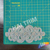 Beaded Rhinestone Motif Applique, RA-068