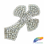 Silver Crystal Cross Rhinestone Applique, RA-070