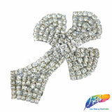 Silver Crystal Cross Rhinestone Applique, RA-070