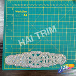 Geometric Beaded Rhinestone Motif Applique, RA-073