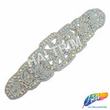 Geometric Beaded Rhinestone Motif Applique, RA-073