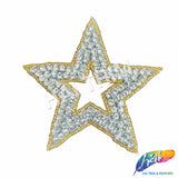 Star Beaded Rhinestone Applique, RA-080