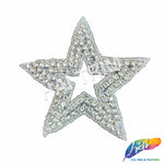 Star Beaded Rhinestone Applique, RA-080