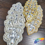 Beaded Rhinestone Motif Applique, RA-081
