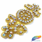 Beaded Rhinestone Motif Applique, RA-085