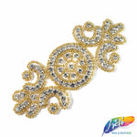 Beaded Rhinestone Motif Applique, RA-085