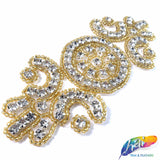 Beaded Rhinestone Motif Applique, RA-085