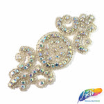 Beaded Rhinestone Motif Applique, RA-085