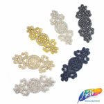 Beaded Rhinestone Motif Applique, RA-085