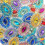 Oval Rhinestone Medallion Gel-Back Iron On Applique, IRA-134