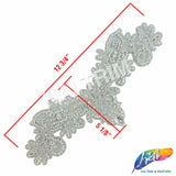 Beaded Rhinestone Motif Applique, RA-207 (L)