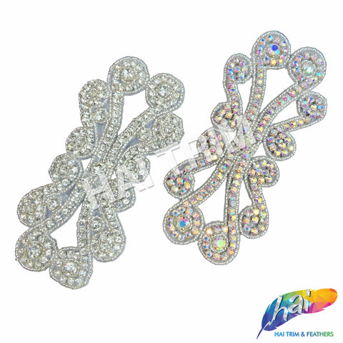 Beaded Rhinestone Motif Applique, RA-211