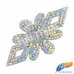 Silver AB Diamond Beaded Rhinestone Motif Applique RA-212
