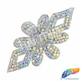 Silver AB Diamond Beaded Rhinestone Motif Applique RA-212