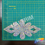 Silver AB Diamond Beaded Rhinestone Motif Applique RA-212