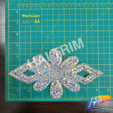 Silver AB Diamond Beaded Rhinestone Motif Applique RA-212