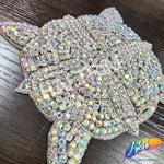 Silver AB Diamond Beaded Rhinestone Motif Applique, RA-216