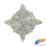 Silver AB Diamond Beaded Rhinestone Motif Applique, RA-216