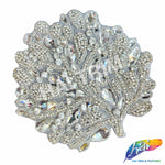 Silver Crystal Tree Branch Beaded Rhinestone Motif Applique, RA-218