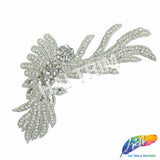 Silver Crystal Beaded Rhinestone Motif Applique, RA-233