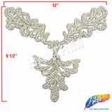 V-Shape Beaded Rhinestone Motif Applique, RA-235