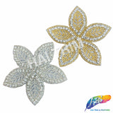 Flower Beaded Rhinestone Applique, RA-236